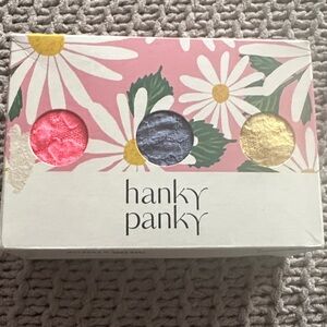 Hanky Panky Pink, Blue, and Yellow Lace Trio Low Rise